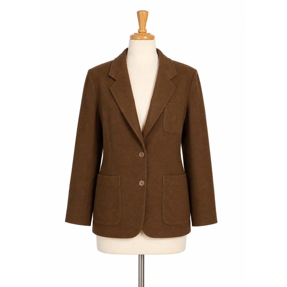 Vintage 80s Kenzo Paris Brown Wool Cashmere Blazer Jacket France Women's EU 36